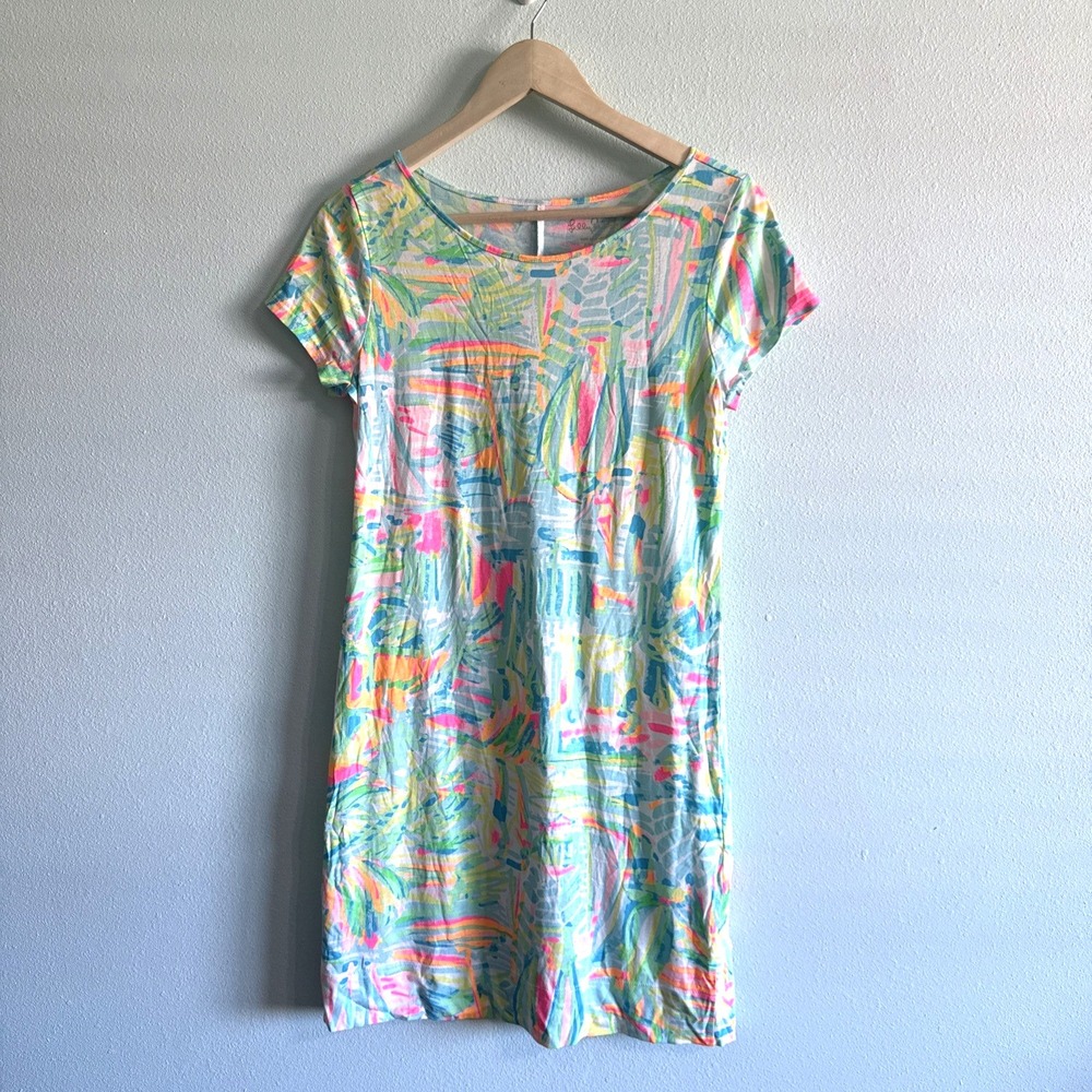 Lilly PULITZER T-shirt Dress Multi Color short Sleeve‎ Prima Womens Small